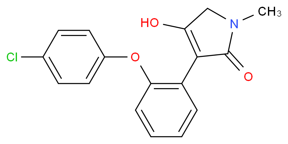 3-[2-(4-chlorophenoxy)phenyl]-4-hydroxy-1-methyl-2,5-dihydro-1H-pyrrol-2-one_分子结构_CAS_934996-78-8