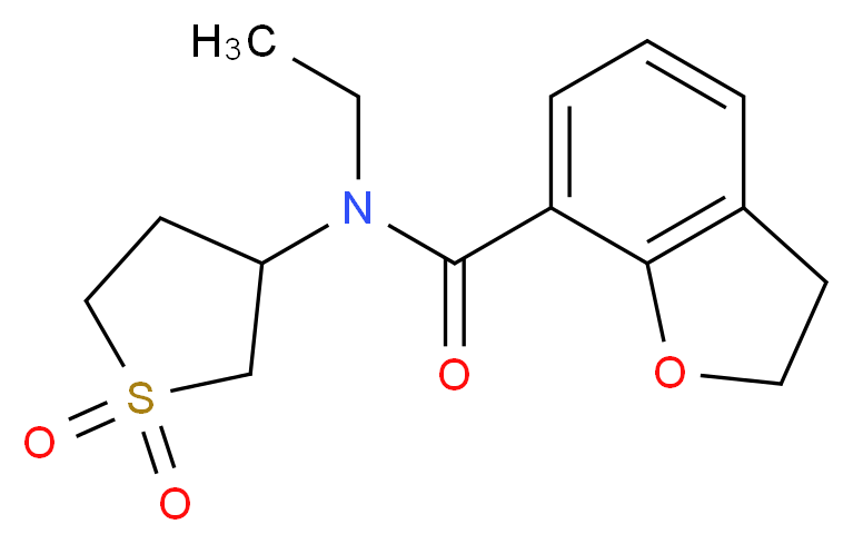 N-(1,1-dioxidotetrahydro-3-thienyl)-N-ethyl-2,3-dihydro-1-benzofuran-7-carboxamide_分子结构_CAS_)