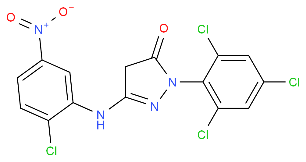 3-((2-Chloro-5-nitrophenyl)amino)-1-(2,4,6-trichlorophenyl)-1H-pyrazol-5(4H)-one_分子结构_CAS_30707-68-7)