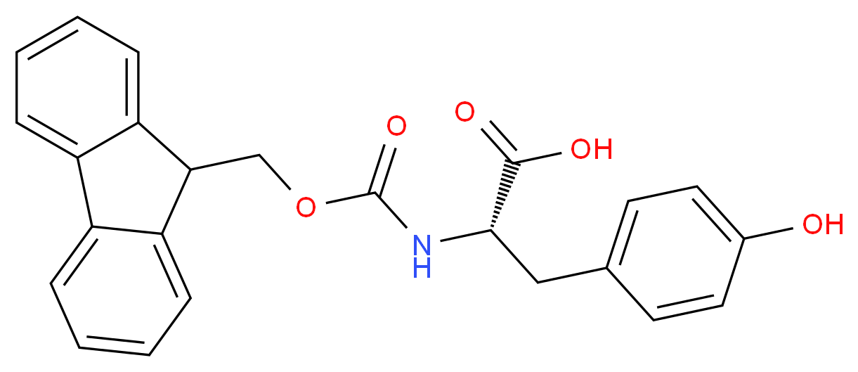 (S)-2-((((9H-Fluoren-9-yl)methoxy)carbonyl)amino)-3-(4-hydroxyphenyl)propanoic acid_分子结构_CAS_92954-90-0)