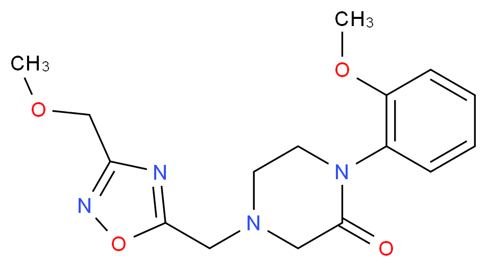 4-{[3-(methoxymethyl)-1,2,4-oxadiazol-5-yl]methyl}-1-(2-methoxyphenyl)-2-piperazinone_分子结构_CAS_)