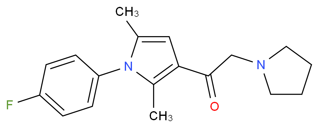 1-[1-(4-fluorophenyl)-2,5-dimethyl-1H-pyrrol-3-yl]-2-(pyrrolidin-1-yl)ethan-1-one_分子结构_CAS_)