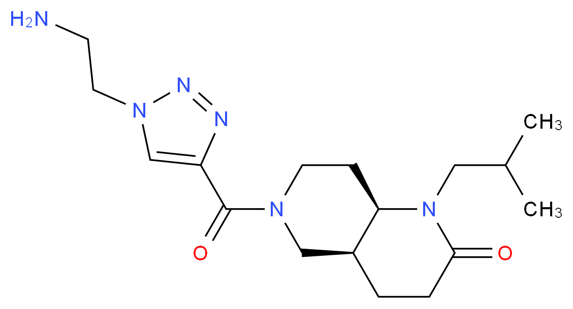 (4aS*,8aR*)-6-{[1-(2-aminoethyl)-1H-1,2,3-triazol-4-yl]carbonyl}-1-isobutyloctahydro-1,6-naphthyridin-2(1H)-one_分子结构_CAS_)