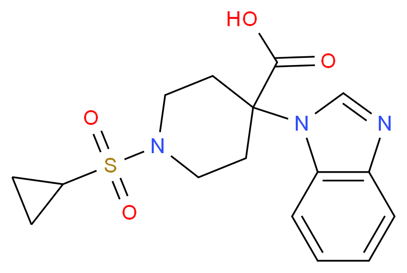 4-(1H-benzimidazol-1-yl)-1-(cyclopropylsulfonyl)piperidine-4-carboxylic acid_分子结构_CAS_)