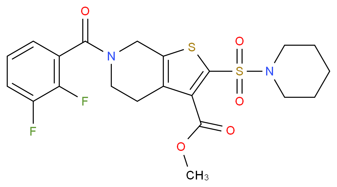 methyl 6-(2,3-difluorobenzoyl)-2-(1-piperidinylsulfonyl)-4,5,6,7-tetrahydrothieno[2,3-c]pyridine-3-carboxylate_分子结构_CAS_)