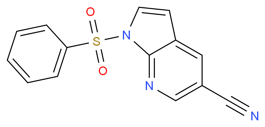 1-Benzenesulfonyl-1H-pyrrolo[2,3-b]pyridine-5-carbonitrile_分子结构_CAS_)