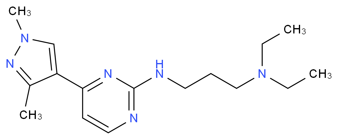 N'-[4-(1,3-dimethyl-1H-pyrazol-4-yl)pyrimidin-2-yl]-N,N-diethylpropane-1,3-diamine_分子结构_CAS_)