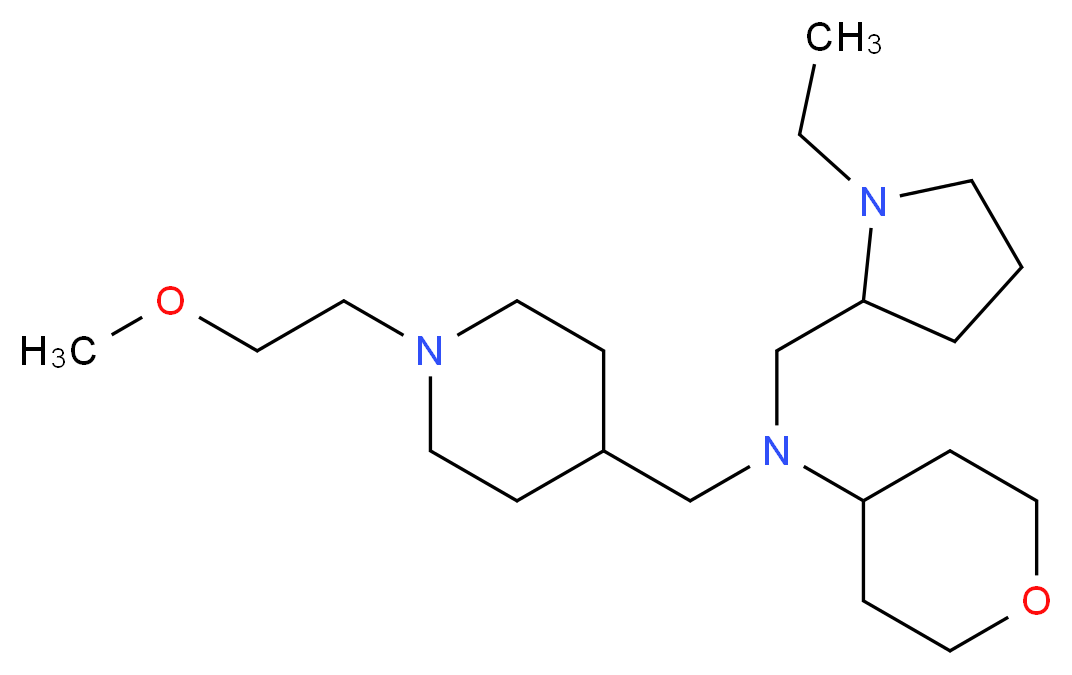 N-[(1-ethyl-2-pyrrolidinyl)methyl]-N-{[1-(2-methoxyethyl)-4-piperidinyl]methyl}tetrahydro-2H-pyran-4-amine_分子结构_CAS_)