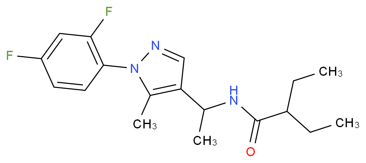 N-{1-[1-(2,4-difluorophenyl)-5-methyl-1H-pyrazol-4-yl]ethyl}-2-ethylbutanamide_分子结构_CAS_)