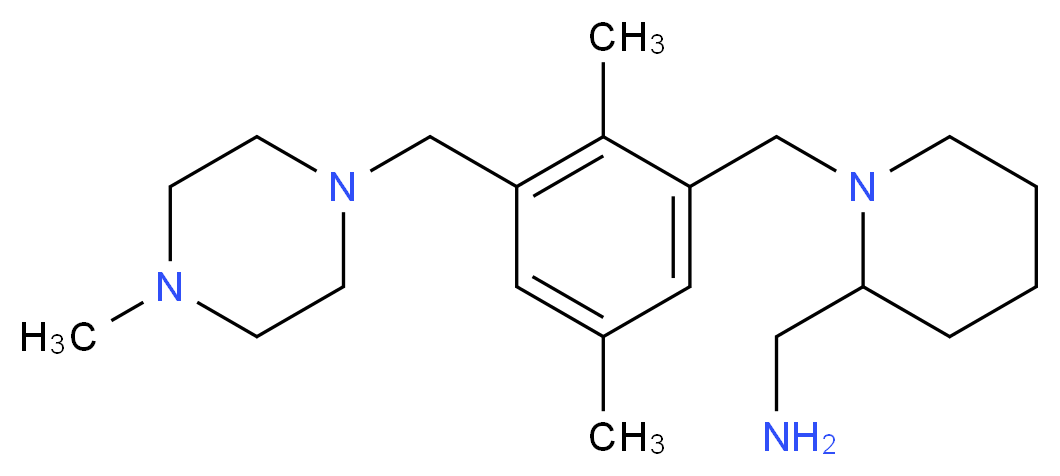 1-(1-{2,5-dimethyl-3-[(4-methylpiperazin-1-yl)methyl]benzyl}piperidin-2-yl)methanamine_分子结构_CAS_)