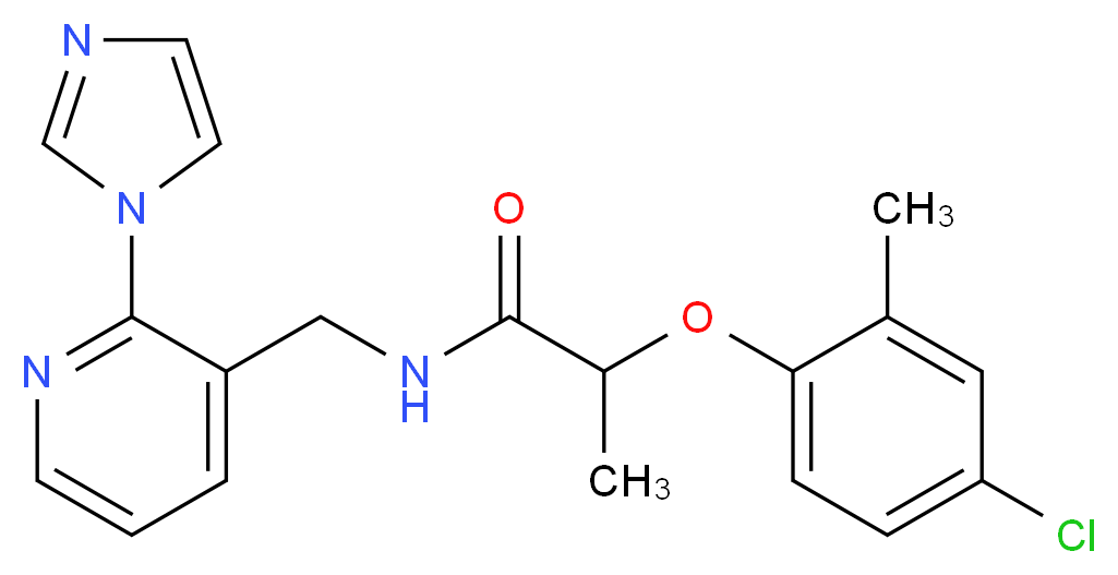 2-(4-chloro-2-methylphenoxy)-N-{[2-(1H-imidazol-1-yl)pyridin-3-yl]methyl}propanamide_分子结构_CAS_)