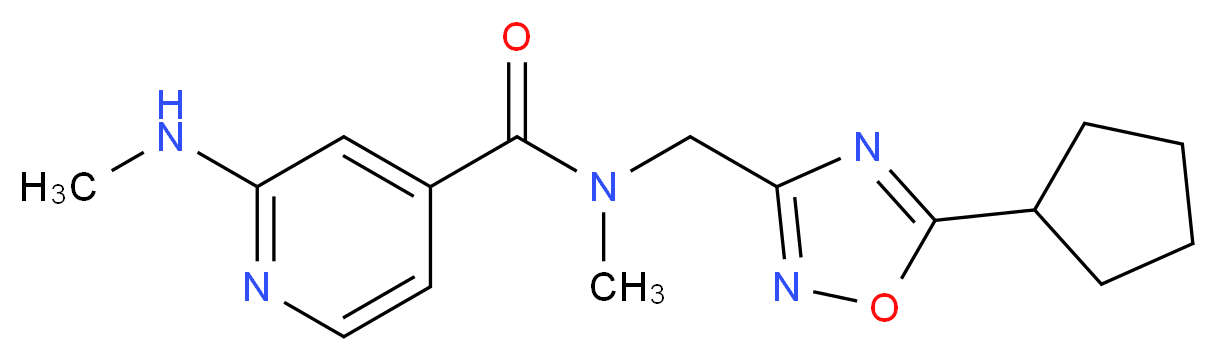 N-[(5-cyclopentyl-1,2,4-oxadiazol-3-yl)methyl]-N-methyl-2-(methylamino)isonicotinamide_分子结构_CAS_)