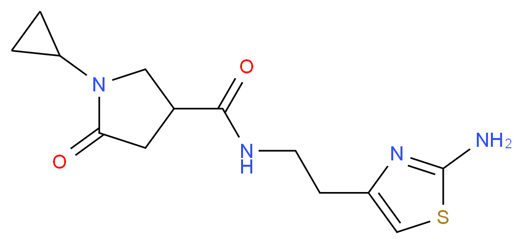 N-[2-(2-amino-1,3-thiazol-4-yl)ethyl]-1-cyclopropyl-5-oxo-3-pyrrolidinecarboxamide_分子结构_CAS_)