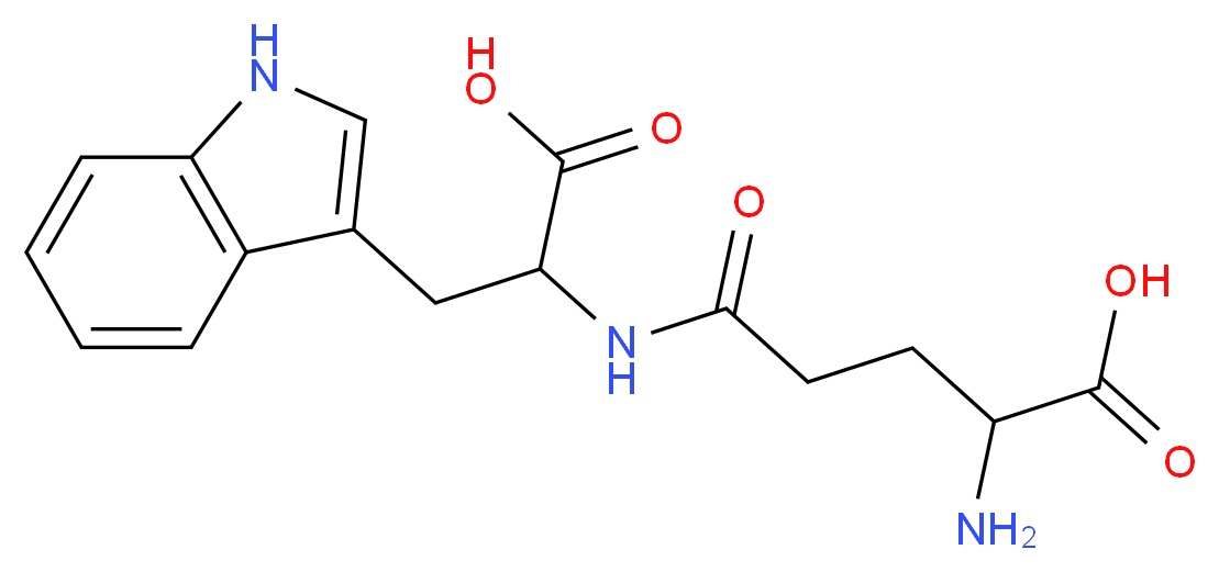 2-amino-4-{[1-carboxy-2-(1H-indol-3-yl)ethyl]carbamoyl}butanoic acid_分子结构_CAS_66471-20-3