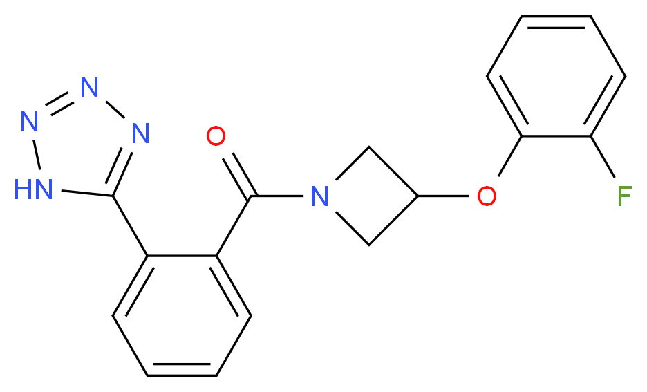 5-(2-{[3-(2-fluorophenoxy)azetidin-1-yl]carbonyl}phenyl)-1H-tetrazole_分子结构_CAS_)