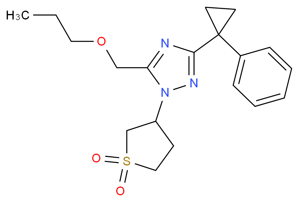 1-(1,1-dioxidotetrahydro-3-thienyl)-3-(1-phenylcyclopropyl)-5-(propoxymethyl)-1H-1,2,4-triazole_分子结构_CAS_)