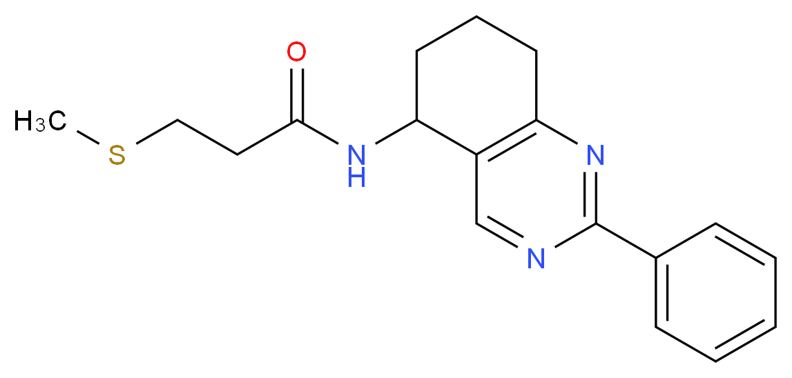 3-(methylthio)-N-(2-phenyl-5,6,7,8-tetrahydro-5-quinazolinyl)propanamide_分子结构_CAS_)