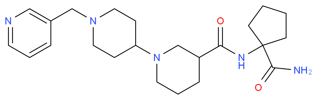 N-[1-(aminocarbonyl)cyclopentyl]-1'-(pyridin-3-ylmethyl)-1,4'-bipiperidine-3-carboxamide_分子结构_CAS_)