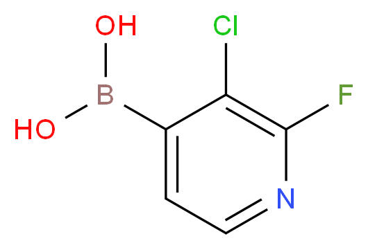 (3-chloro-2-fluoropyridin-4-yl)boronic acid_分子结构_CAS_1217500-55-4