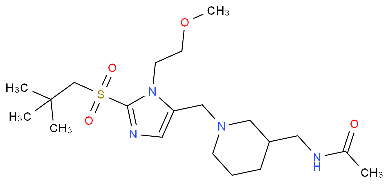 N-[(1-{[2-[(2,2-dimethylpropyl)sulfonyl]-1-(2-methoxyethyl)-1H-imidazol-5-yl]methyl}-3-piperidinyl)methyl]acetamide_分子结构_CAS_)