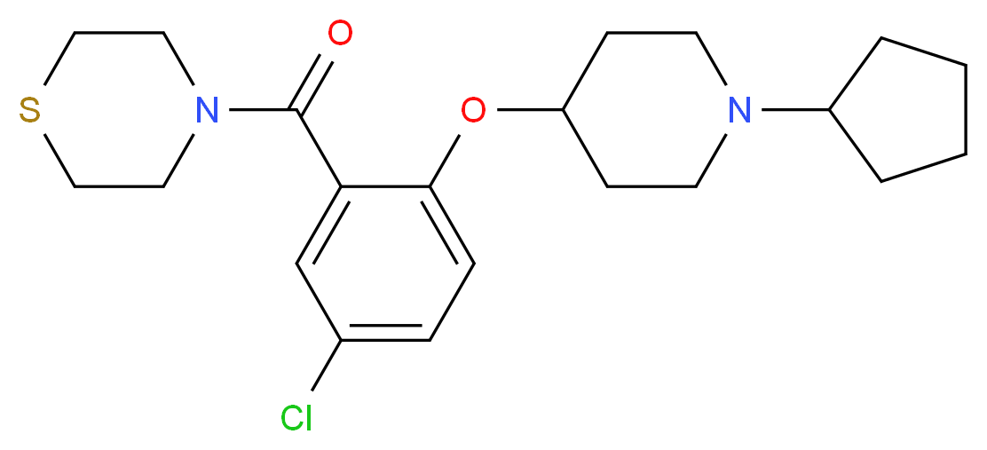 4-{5-chloro-2-[(1-cyclopentyl-4-piperidinyl)oxy]benzoyl}thiomorpholine_分子结构_CAS_)
