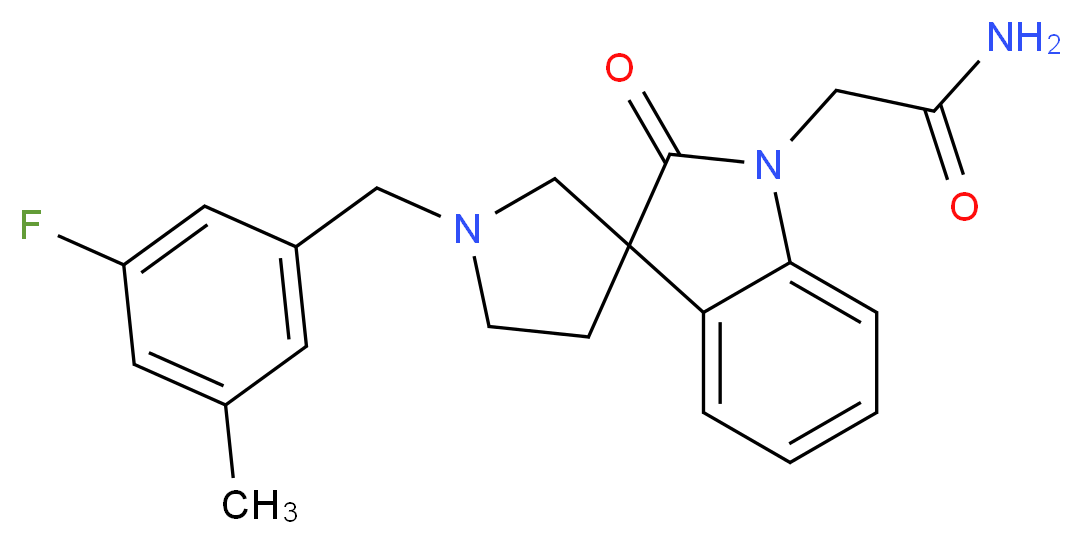 2-[1'-(3-fluoro-5-methylbenzyl)-2-oxospiro[indole-3,3'-pyrrolidin]-1(2H)-yl]acetamide_分子结构_CAS_)