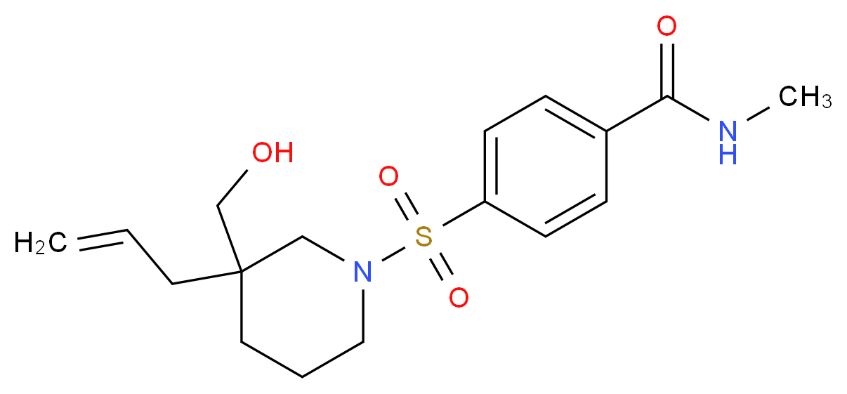 4-{[3-allyl-3-(hydroxymethyl)-1-piperidinyl]sulfonyl}-N-methylbenzamide_分子结构_CAS_)