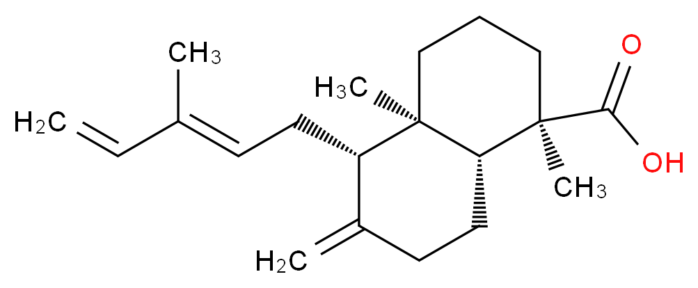 (1R,4aR,5S,8aR)-1,4a-dimethyl-6-methylidene-5-[(2E)-3-methylpenta-2,4-dien-1-yl]-decahydronaphthalene-1-carboxylic acid_分子结构_CAS_83945-57-7