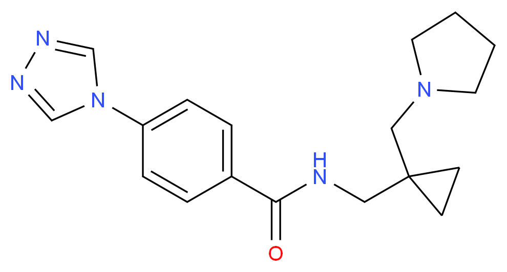 N-{[1-(pyrrolidin-1-ylmethyl)cyclopropyl]methyl}-4-(4H-1,2,4-triazol-4-yl)benzamide_分子结构_CAS_)