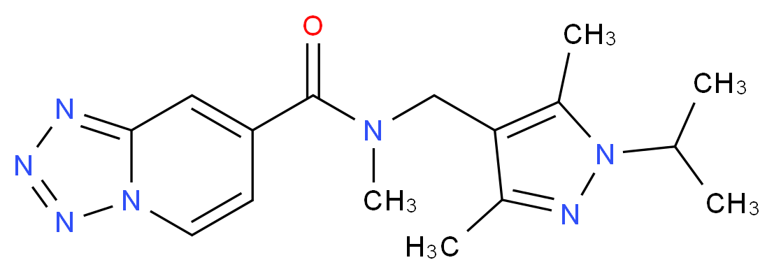 N-[(1-isopropyl-3,5-dimethyl-1H-pyrazol-4-yl)methyl]-N-methyltetrazolo[1,5-a]pyridine-7-carboxamide_分子结构_CAS_)