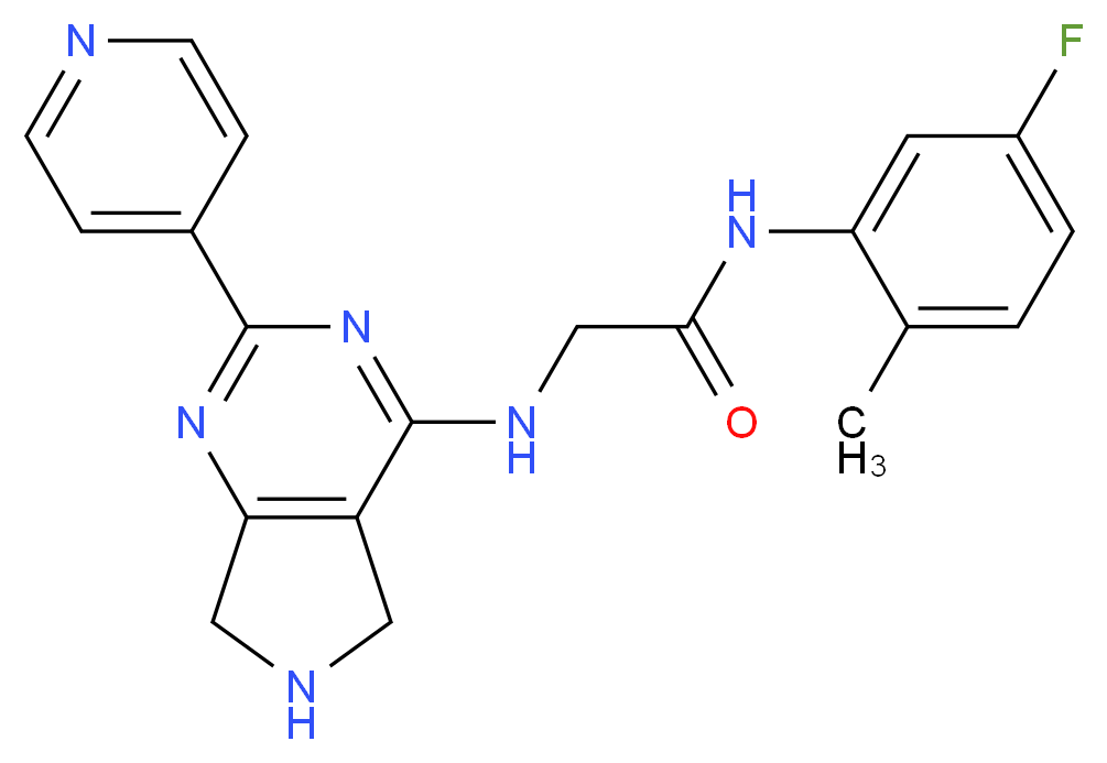 N~1~-(5-fluoro-2-methylphenyl)-N~2~-[2-(4-pyridinyl)-6,7-dihydro-5H-pyrrolo[3,4-d]pyrimidin-4-yl]glycinamide_分子结构_CAS_)