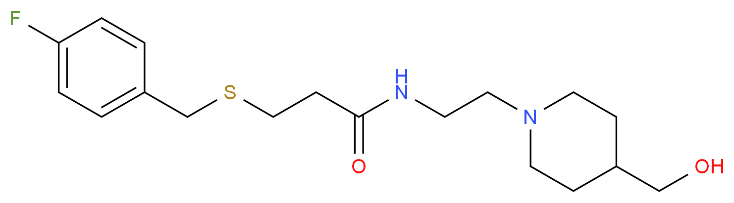 3-[(4-fluorobenzyl)thio]-N-{2-[4-(hydroxymethyl)piperidin-1-yl]ethyl}propanamide_分子结构_CAS_)