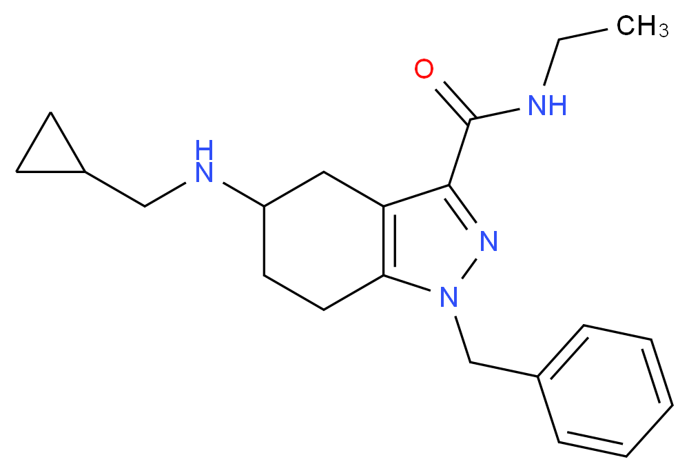 1-benzyl-5-[(cyclopropylmethyl)amino]-N-ethyl-4,5,6,7-tetrahydro-1H-indazole-3-carboxamide_分子结构_CAS_)