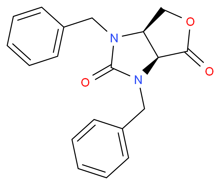 (3aS,6aR)-1,3-dibenzyl-hexahydro-1H-furo[3,4-d]imidazolidine-2,4-dione_分子结构_CAS_56688-82-5