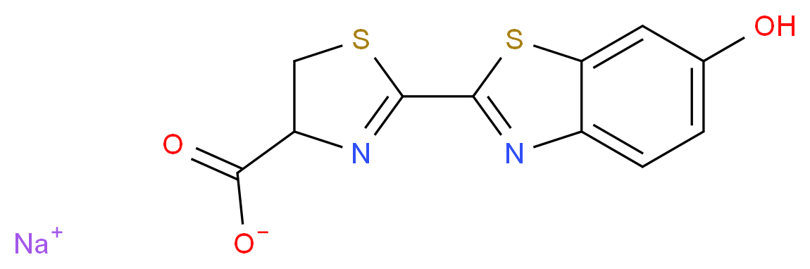 sodium 2-(6-hydroxy-1,3-benzothiazol-2-yl)-4,5-dihydro-1,3-thiazole-4-carboxylate_分子结构_CAS_103404-75-7