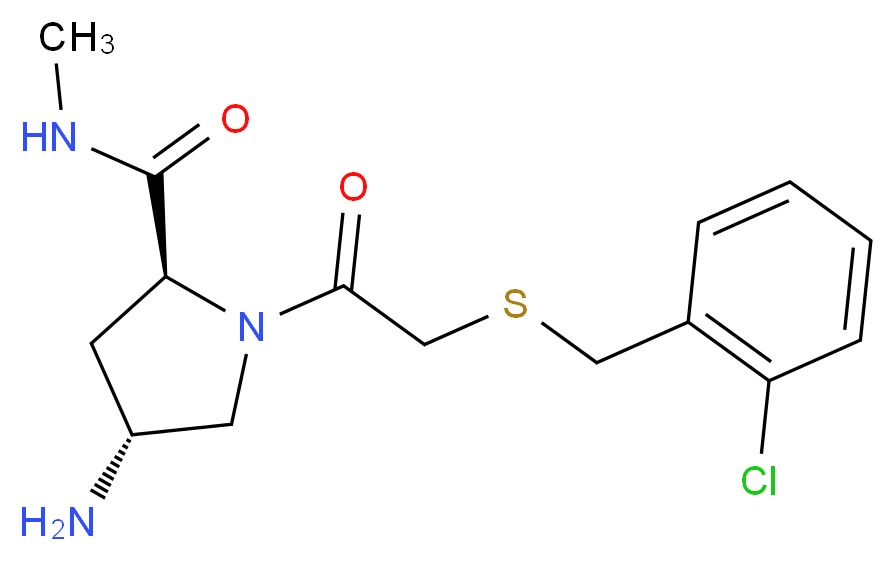 (4R)-4-amino-1-{[(2-chlorobenzyl)thio]acetyl}-N-methyl-L-prolinamide_分子结构_CAS_)