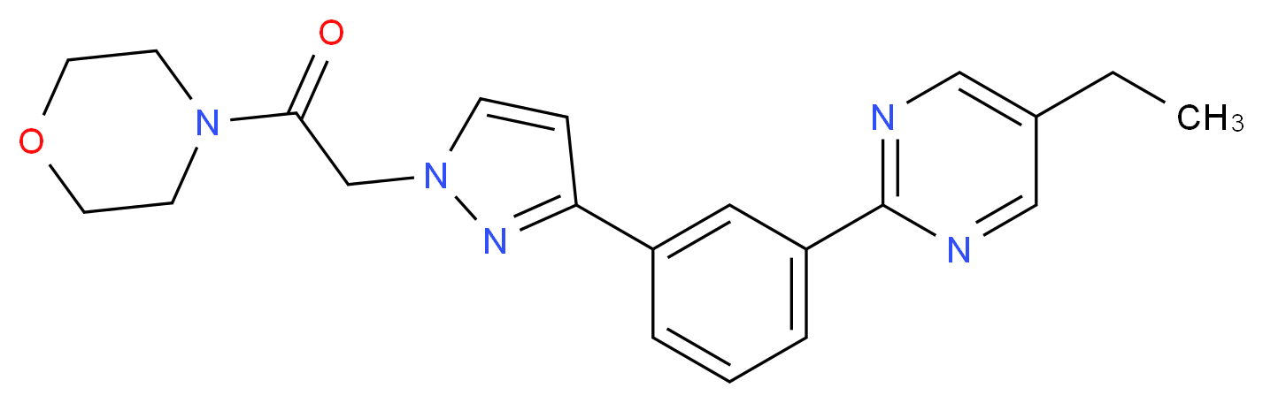 4-({3-[3-(5-ethyl-2-pyrimidinyl)phenyl]-1H-pyrazol-1-yl}acetyl)morpholine_分子结构_CAS_)
