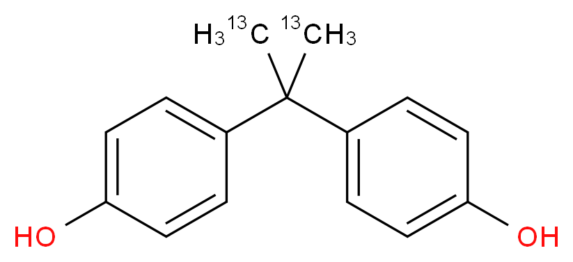 4-[2-(4-hydroxyphenyl)(1,3-<sup>1</sup><sup>3</sup>C<sub>2</sub>)propan-2-yl]phenol_分子结构_CAS_263261-64-9