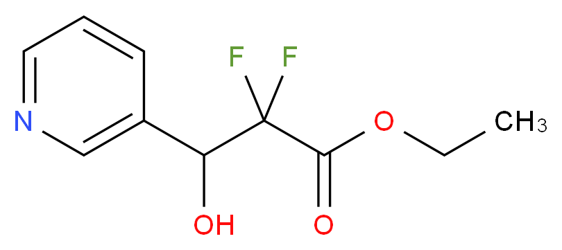 Ethyl 2,2-Difluoro-3-hydroxy-(3-pyridinyl)propanoate_分子结构_CAS_887355-01-3)