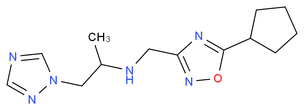 N-[(5-cyclopentyl-1,2,4-oxadiazol-3-yl)methyl]-1-(1H-1,2,4-triazol-1-yl)propan-2-amine_分子结构_CAS_)
