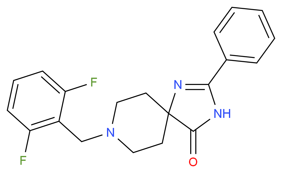 8-(2,6-difluorobenzyl)-2-phenyl-1,3,8-triazaspiro[4.5]dec-1-en-4-one_分子结构_CAS_)