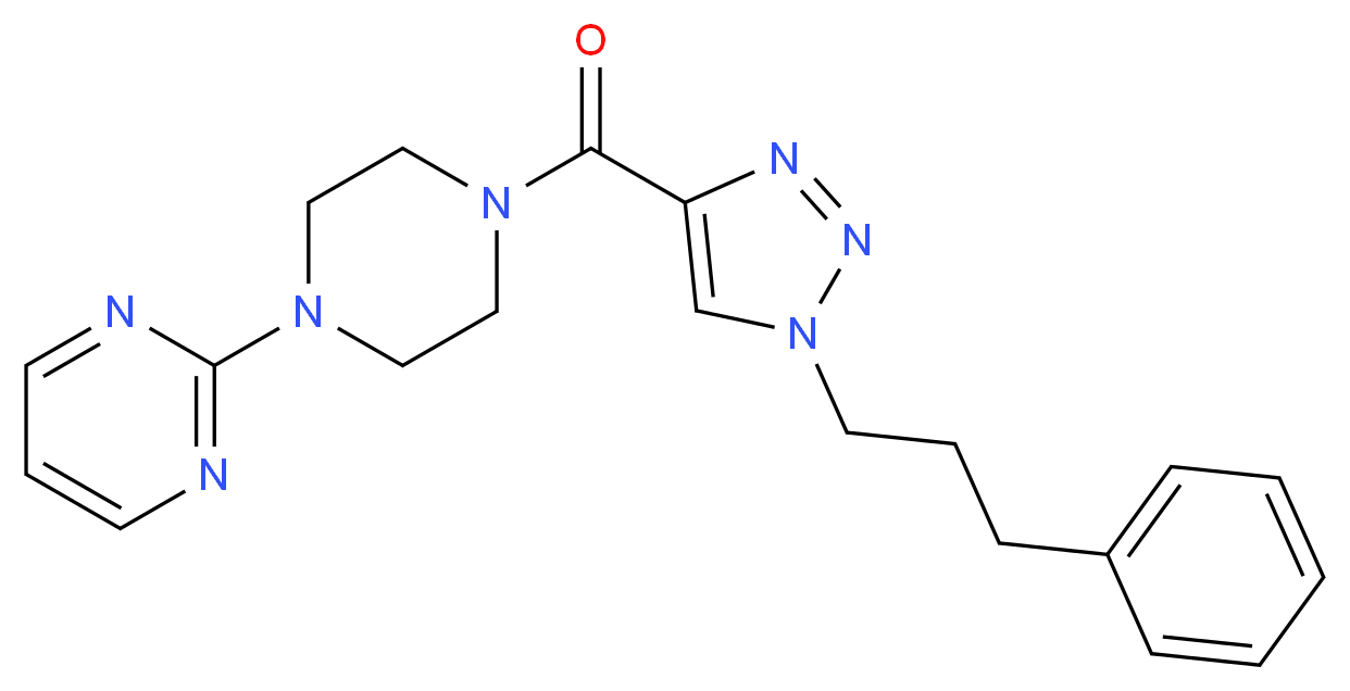 2-(4-{[1-(3-phenylpropyl)-1H-1,2,3-triazol-4-yl]carbonyl}-1-piperazinyl)pyrimidine_分子结构_CAS_)