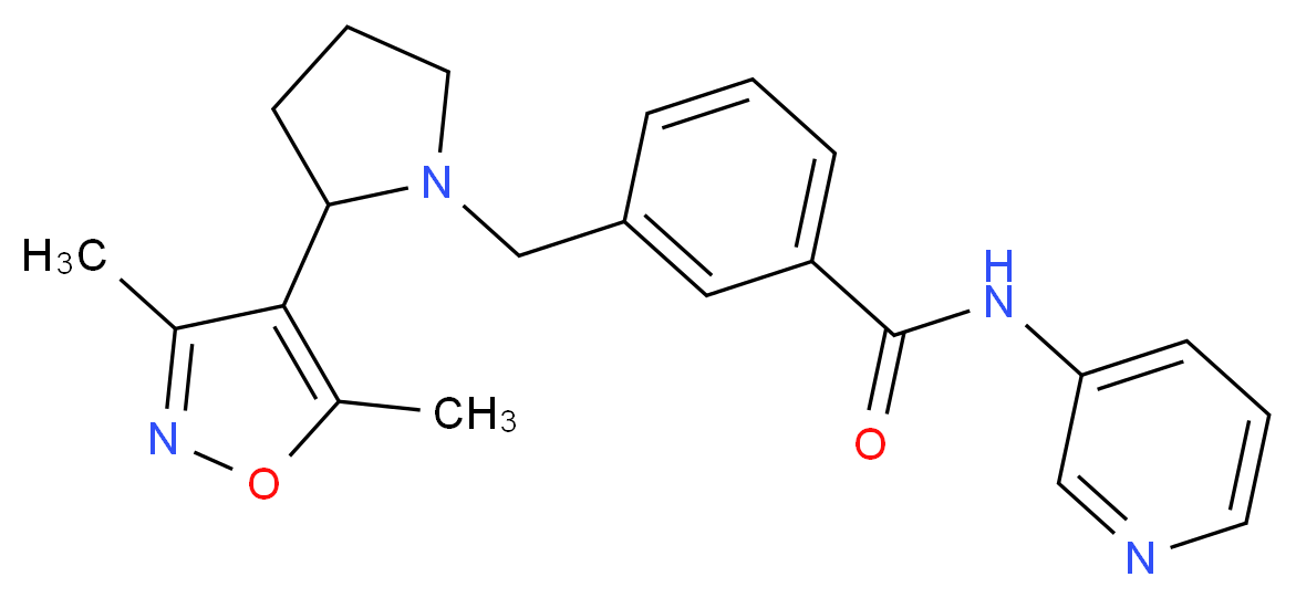 3-{[2-(3,5-dimethylisoxazol-4-yl)pyrrolidin-1-yl]methyl}-N-pyridin-3-ylbenzamide_分子结构_CAS_)