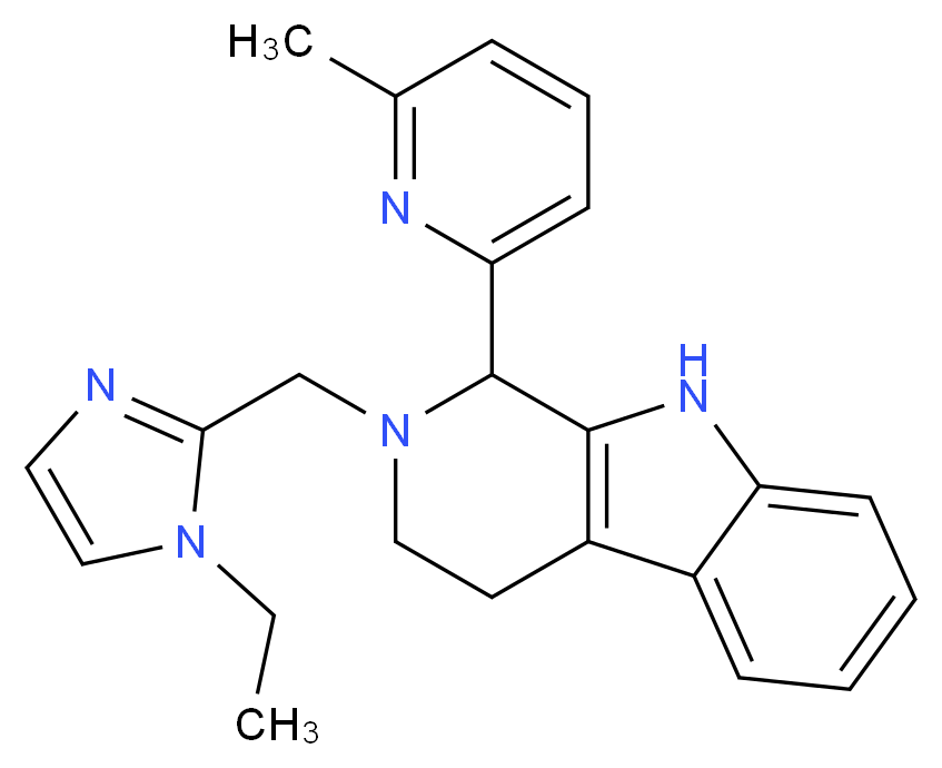 2-[(1-ethyl-1H-imidazol-2-yl)methyl]-1-(6-methyl-2-pyridinyl)-2,3,4,9-tetrahydro-1H-beta-carboline_分子结构_CAS_)