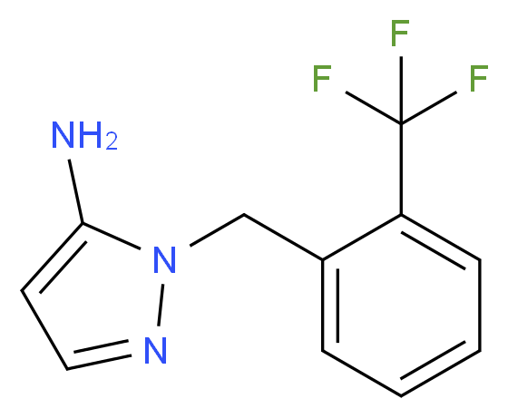 1-{[2-(trifluoromethyl)phenyl]methyl}-1H-pyrazol-5-amine_分子结构_CAS_1015846-00-0