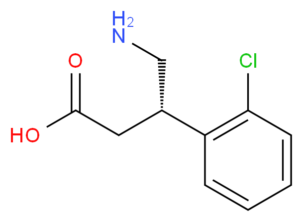 (3S)-4-amino-3-(2-chlorophenyl)butanoic acid_分子结构_CAS_1260609-36-6