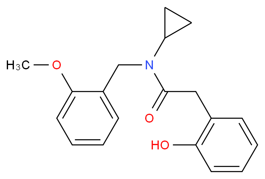 N-cyclopropyl-2-(2-hydroxyphenyl)-N-(2-methoxybenzyl)acetamide_分子结构_CAS_)