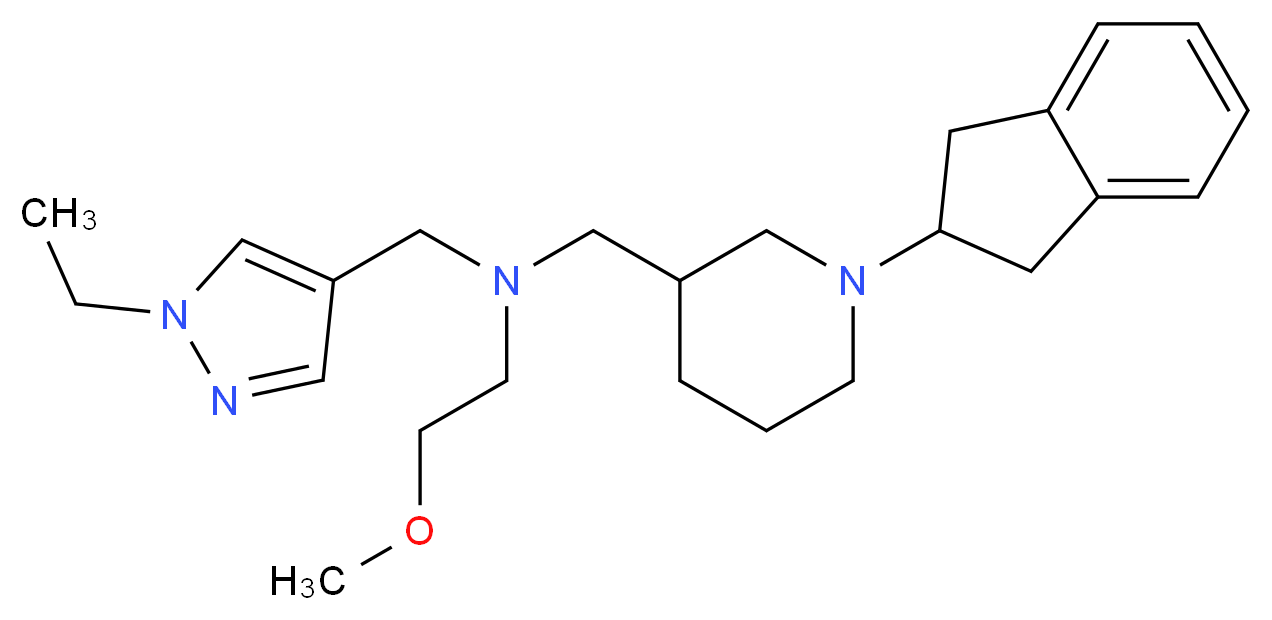 N-{[1-(2,3-dihydro-1H-inden-2-yl)-3-piperidinyl]methyl}-N-[(1-ethyl-1H-pyrazol-4-yl)methyl]-2-methoxyethanamine_分子结构_CAS_)