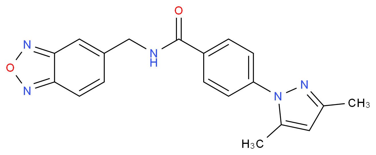 N-(2,1,3-benzoxadiazol-5-ylmethyl)-4-(3,5-dimethyl-1H-pyrazol-1-yl)benzamide_分子结构_CAS_)