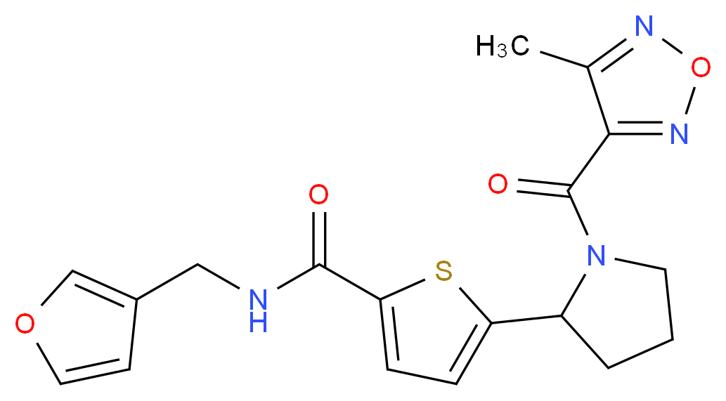 N-(3-furylmethyl)-5-{1-[(4-methyl-1,2,5-oxadiazol-3-yl)carbonyl]-2-pyrrolidinyl}-2-thiophenecarboxamide_分子结构_CAS_)